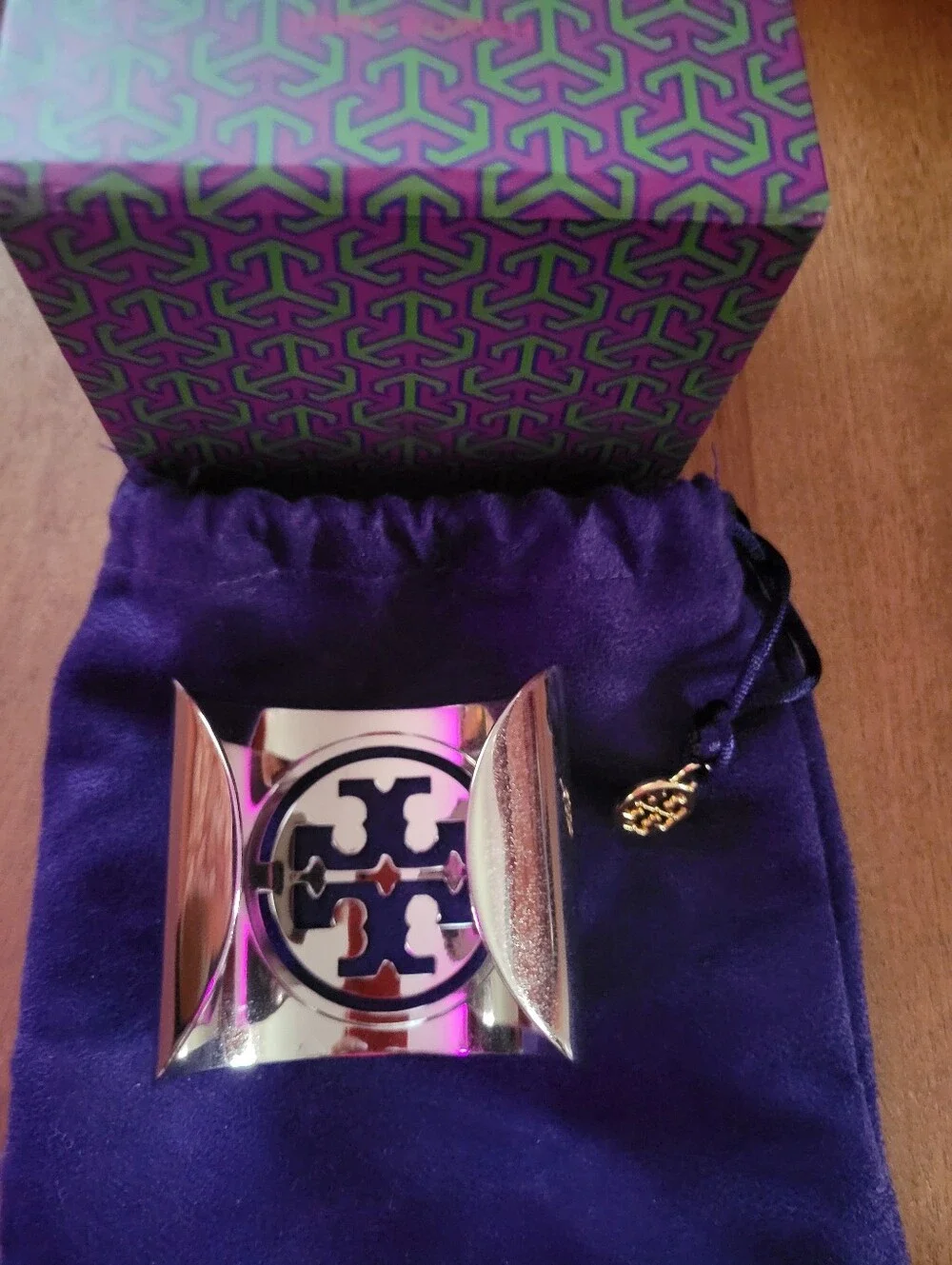 Tory Burch shiny silver